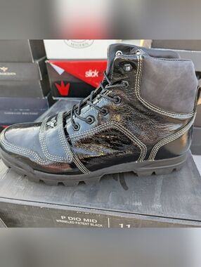 Creative Recreation P Dio Mid Wrinkled Patent Boot, Men's 11, New In Box